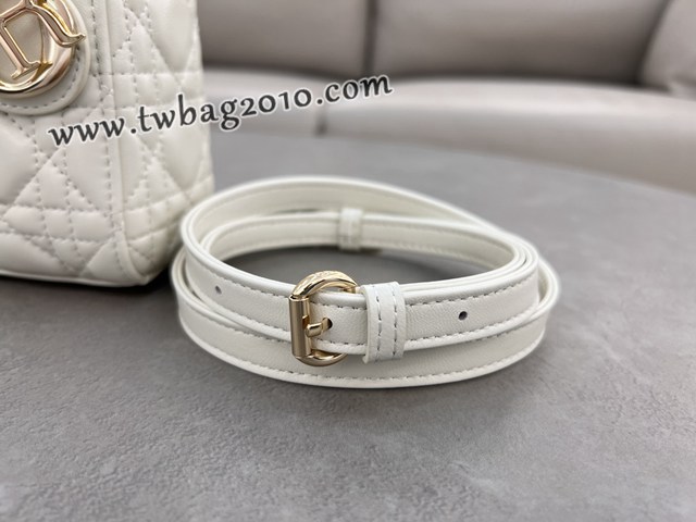 Dior专柜新款Lady女包迪奥高仿原单三格羊皮白色Classic Lady戴妃包 djfk1273
